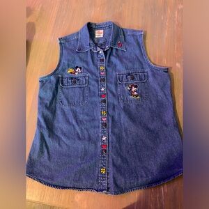 Vintage Disney Store Vest/Sleeveless Blouse Women’s XL- Mickey-Minnie-Pluto